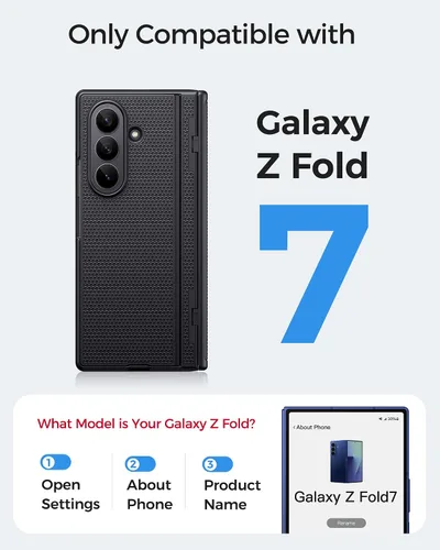 Vista 2 de BXYJY Funda para Samsung Galaxy Z Fold 7 con soporte, protector de pantalla frontal, protección de bisagra, delgada y resistente, cubierta dura