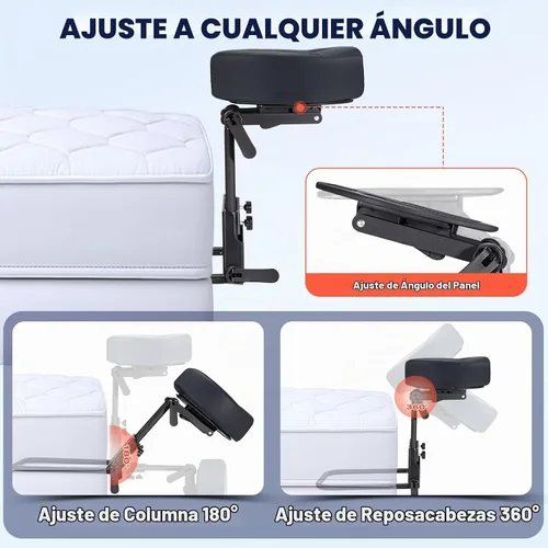 Vista 4 de Kit de masaje para la parte superior del colchón para el hogar, reposacabezas de masaje universal para cama, altura ajustable de hasta 14.5