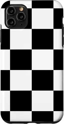 Vista 13 de Black and White Classic Checkered Big Checkerboard Pattern Case for iPhone 16