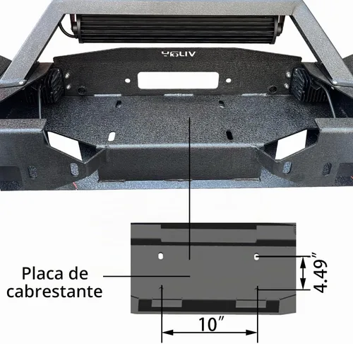 Vista 4 de Parachoques delantero con textura negra compatible con Ford Ranger 1993-1997 (no es compatible con modelos XLT)