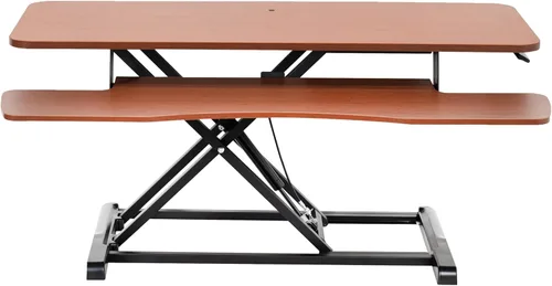 Vista 32 de VIVO Convertidor de escritorio de 26 pulgadas, Serie K, elevador ajustable de sentado a parado, estación de trabajo para dos monitores y laptop
