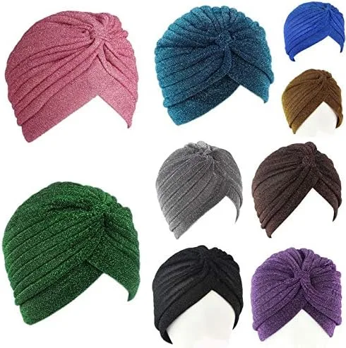 Vista 2 de Glister Turbante Twist Musulmán Headscarf Diadema Chemo Hat para pacientes con cáncer