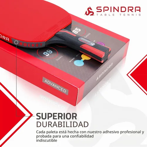 Vista 6 de Rocket Advanced Offensive Ping Paddle con funda protectora