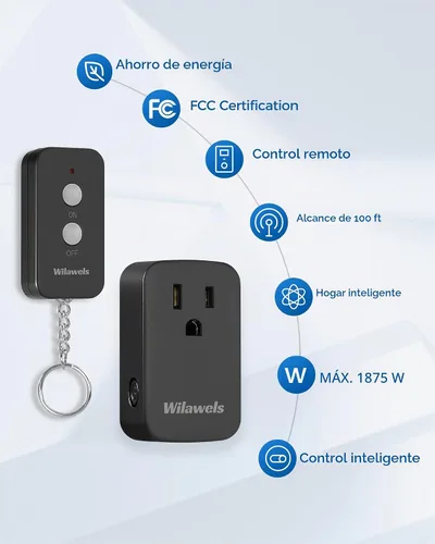 Vista 4 de Interruptor de encendido y apagado inalámbrico con control remoto, interruptor de luz remoto negro inalámbrico para lámpara, luz, ventilador