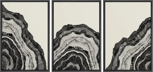 Vista 27 de SIGNLEADER Lienzo enmarcado para pared, juego de arte abstracto geométrico verde esmeralda, arte moderno geométrico zen de mediados de siglo