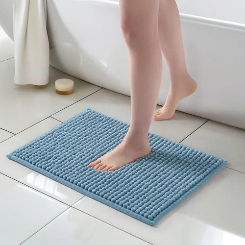 Vista 39 de FRESHMINT Alfombra de baño de felpilla gruesa y grumosa, 17"x24", alfombrilla de baño antideslizante, accesorio decorativo suave, linda alfombrilla
