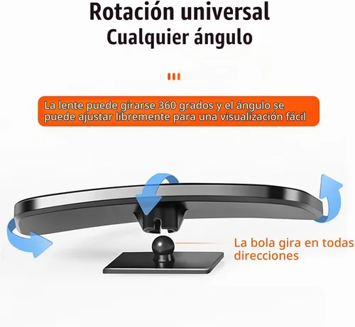 Vista 5 de Pack-2 HD Espejo Convexo de Ángulo Amplio, 3.74" x 1.41" Espejo Rectangular Curvado para Punto Ciego, Herramienta de Ayuda de Estacionamiento