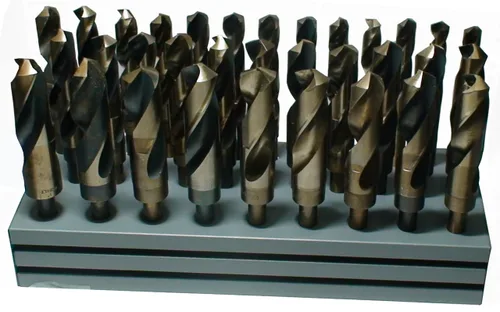 Vista 14 de Drill America Juego de 8 brocas de mango reducido de cobalto m42 en caja de metal (9/16" - 1" x 16ths), serie D/ACO