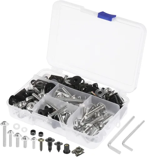 Vista 12 de F FIERCE CYCLE 195 Uds. Universal motocicleta carenado cuerpo pernos sujetadores clips tornillos tuercas negro para Kawasaki para Suzuki para Honda