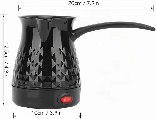 Vista 5 de Ejoyous Ejoyous0aeqg3zn5u - Cafetera eléctrica de acero inoxidable de 20.3 fl oz con mango extraíble para el hogar y los viajes, hervidores