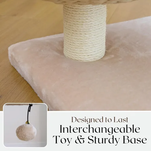 Vista 7 de PetPals tazón de cuerda de papel color natural con posadero para gato Beige Marrón