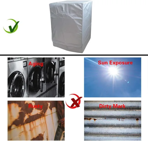 Vista 4 de QLLY Cubierta para lavadora/secadora para máquina de carga frontal - Impermeable, a prueba de polvo, a prueba de sol, A27"P33"Al39" Adecuada