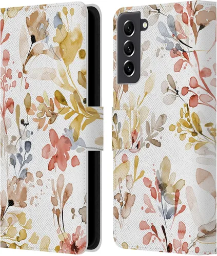 Vista 60 de Head Case Designs Officially Licensed Ninola Beige Wild Grasses Leather Wallet Case Compatible with Samsung Galaxy A07 4G