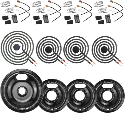 Vista 10 de Bandejas de goteo para quemadores plateados W10196405(8”) W10196406(6”) Quemadores eléctricos para estufa MP15YA(6") MP21YA(8")330031 Receptáculo