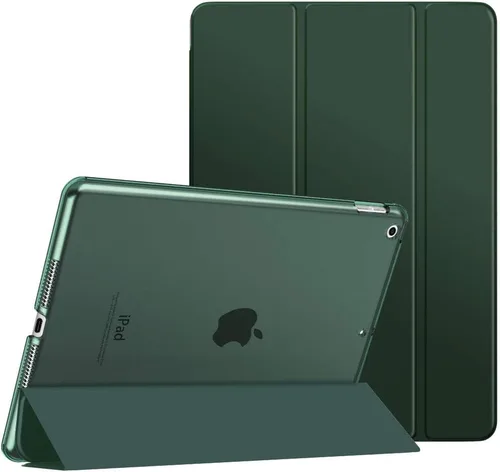 Vista 24 de MoKo - Funda compatible con iPad 2019, fina, ligera, inteligente, carcasa, cubierta de soporte con protector trasero traslúcido esmerilado 1-Oro Rosa