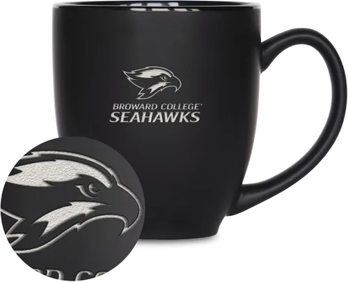 Vista 440 de Rico Industries - Taza de cerámica mate negra con grabado láser estándar de 15oz para NCAA (escuelas T & U) - Para bebidas calientes o frías