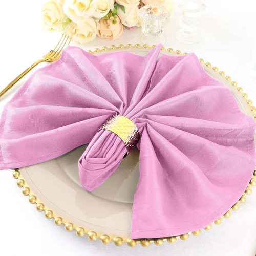 Vista 6 de Efavormart - Juego de 25 servilletas de tela de alta calidad, 20 x 20 pulgadas, color rosa, sin costuras, mantel de lino lavable con bordes