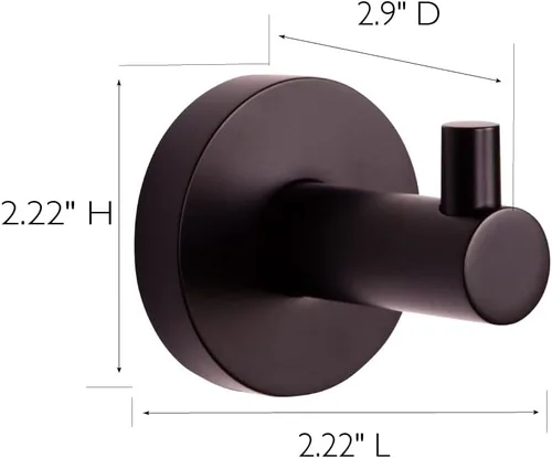 Vista 4 de Design House 582734-MB Kelton - Gancho para bata, color negro mate Wall Mount, Contemporary/Modern, Zinc, Hardware, 582734-MB