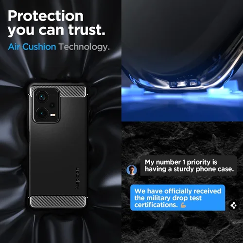 Vista 5 de Spigen Rugged Armor - Funda diseñada para Redmi Note 12 Pro Plus (2023), color negro mate