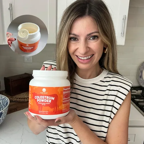 Vista 2 de Pure Velvet Polvo de calostro para la salud intestinal, hinchazón, crecimiento del cabello, apoyo inmunológico, proteína de calostro de origen