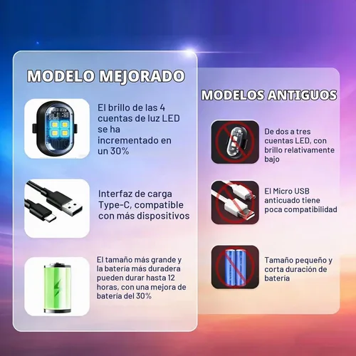 Vista 2 de Luces Estroboscópicas de Advertencia LED Inalámbricas Mejoradas de 4 Lámparas de Alta Luminosidad de 4 Grupos 8 Colores, Luces Impermeables