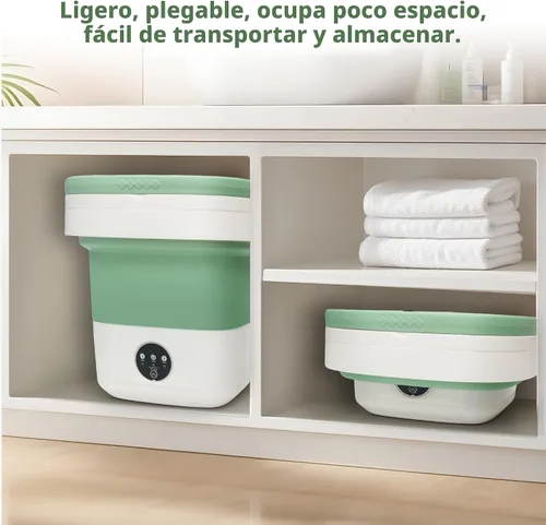 Vista 7 de Lavadora portátil de 20 L, mini lavadora plegable con secadora giratoria, 3 modos de limpieza para ropa de bebé, ropa interior y calcetines