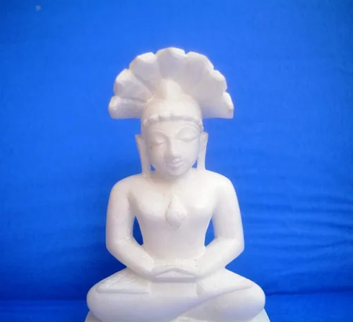 Vista 3 de Marble Jain Tirthankar Parshwanath Murti 7inch Deidad Bhagwan Parshwanath Ídolo Estatuas religiosas Parsva, Paras Murti Pragatprabhavi Chintamani