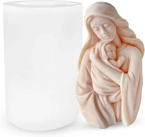 Vista 7 de Moldes de silicona para velas de ángel rosa, molde de fundición de resina para hacer velas de bricolaje, yeso de arcilla polimérica