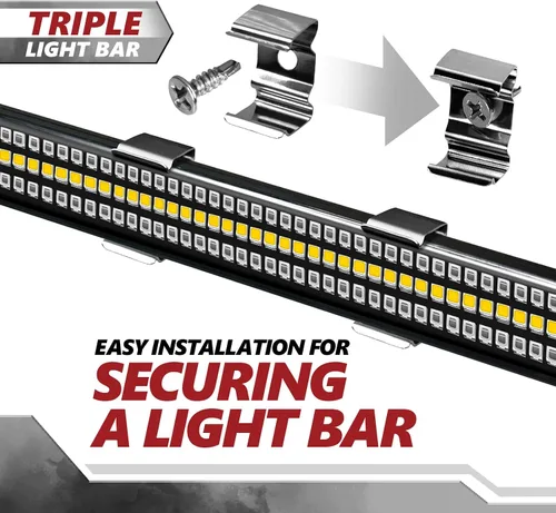Vista 4 de OPT7 4 soportes de montaje para barra de luz LED de triple fila Redline (paquete de 2)