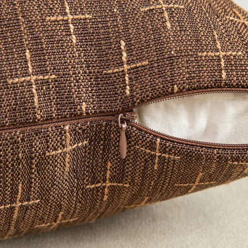 Vista 141 de MIULEE - Juego de 2 fundas de almohada decorativas de lino de arpillera navideñas, modernas, estilo campestre, rústicas, tejidas, con textura