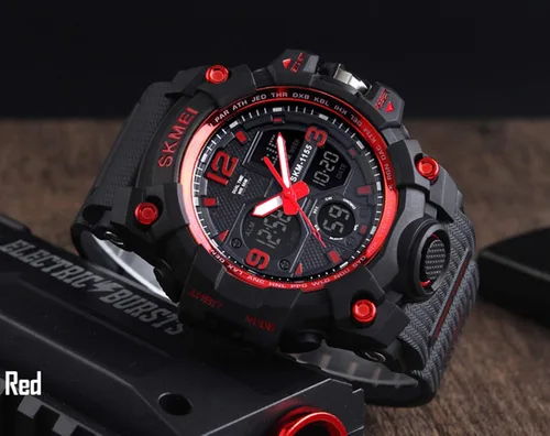 Vista 7 de Mens Analog Digital LED 50M Waterproof Outdoor Sport Watch Military Multifunction Casual Dual Display 12H24H Stopwatch Calendar Wrist Watch