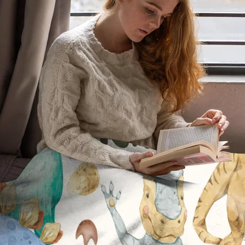 Vista 84 de Manta de regalo personalizada de dinosaurio con nombre para niñas, niños, recién nacidos, dinosaurio, manta personalizada para envolver al bebé