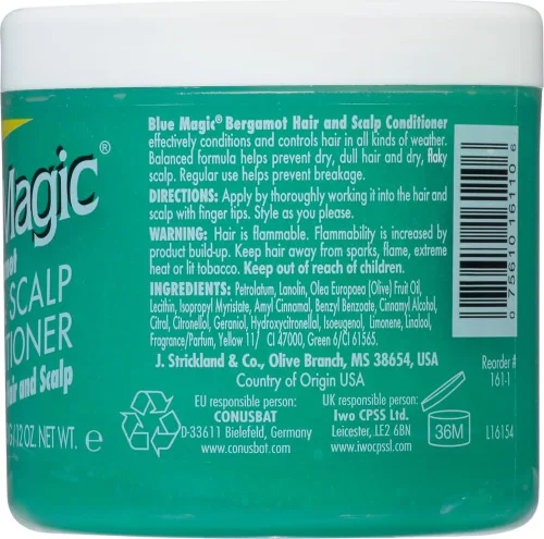 Vista 4 de Blue Magic Acondicionador de bergamota para cabello y cuero cabelludo, 12 onzas (paquete de 3)