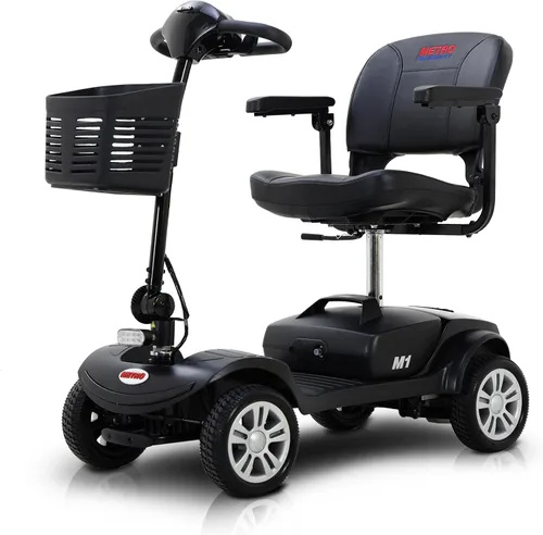 Vista 15 de Patinete de movilidad plegable de 4 ruedas – Scooter motorizado de capacidad de 300 libras para adultos, scooter médico eléctrico compacto
