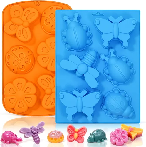 Vista 13 de SJ - 2 moldes de silicona para jabón en barra de masaje para hacer jabones, hechos a mano, antiadherentes y sin BPA (azul y verde menta)