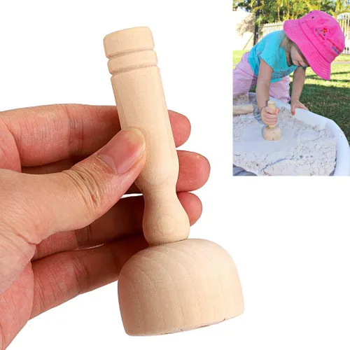 Vista 3 de OwnMy Juego de sellos de arcilla de madera, sellos de mango de masa de juego de madera, herramientas de cerámica con mango de madera, juego de 4