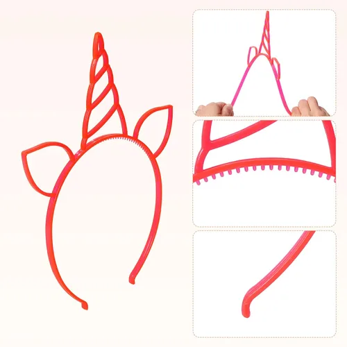 Vista 6 de Suyegirl Diadema de unicornio para niñas, diademas de unicornio que brillan en la oscuridad, diademas de plástico para fiestas, cumpleaños