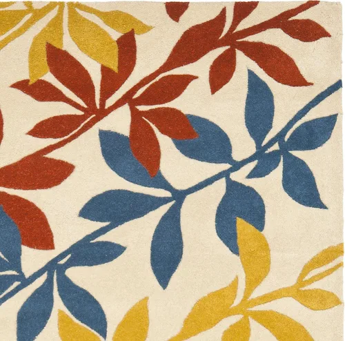 Vista 3 de SAFAVIEH Soho Collection SOH764B - Alfombra de área de lana y viscosa de 5 x 8 pies, color beige y multicolor