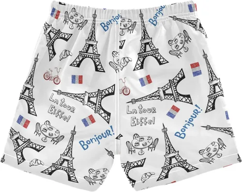 Vista 6 de París Torre Eiffel Niños Bañador Bañador Niños Bañador Niños Bañadores Pantalones Cortos Natación