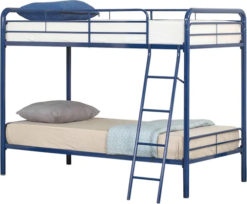 Vista 7 de Better Home Products Litera de metal individual sobre cama individual en azul