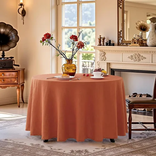 Vista 11 de Linen World - Mantel de lino de otoño de 55 x 55 pulgadas, mantel rectangular lavable de lino francés para comedor, al aire libre, bodas