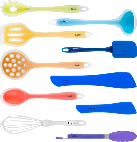 Vista 2 de Utensilios de cocina Ozeri. Set de 11 piezas de silicona todo-en-uno, multicolor.