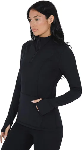 Vista 4 de Yogalicious Nude Tech - Chaqueta de manga larga con media cremallera y bolsillos frontales