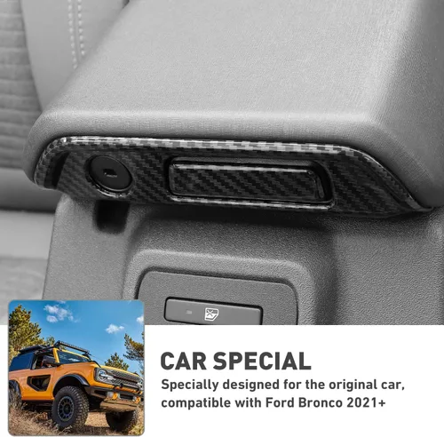 Vista 4 de Caja de almacenamiento para reposabrazos central para Ford Bronco, cubierta del panel del interruptor, decoración interior, compatible con Ford
