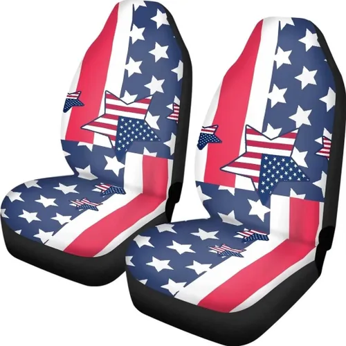 Vista 15 de Fundas de asiento de coche con estampado de bandera estadounidense, fundas cómodas para asientos de automóvil, duraderas, ajuste universal