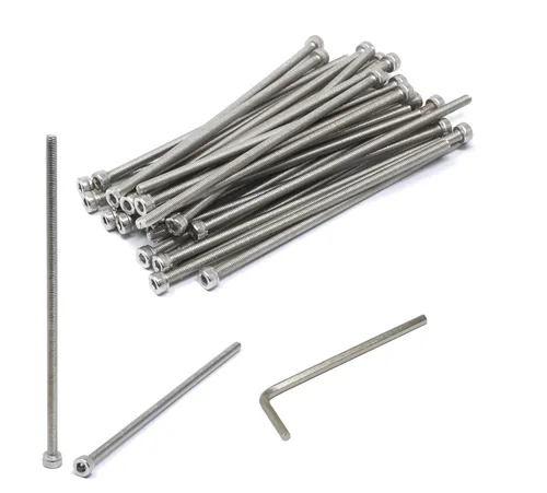 Vista 86 de iexcell Kit de tornillos de cabeza hexagonal de acero inoxidable 304, 100 unidades M2 x 0.157 in, paso de rosca de 0.016 in