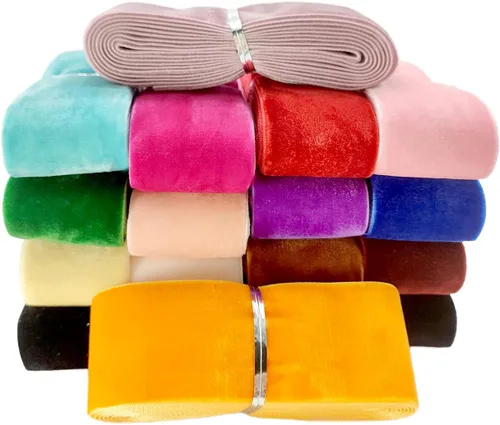 Vista 8 de Cinta de terciopelo de una sola cara de 36 yardas de 1 pulgada para envolver paquetes, hacer clips para el pelo, costura, diademas de bebé