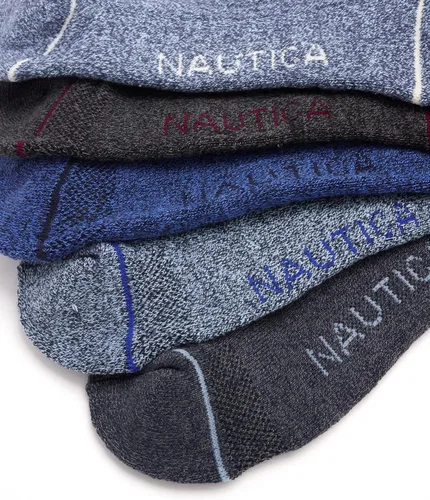 Vista 5 de Nautica Calcetines de rendimiento para hombre con comodidad acolchada paquete de 6