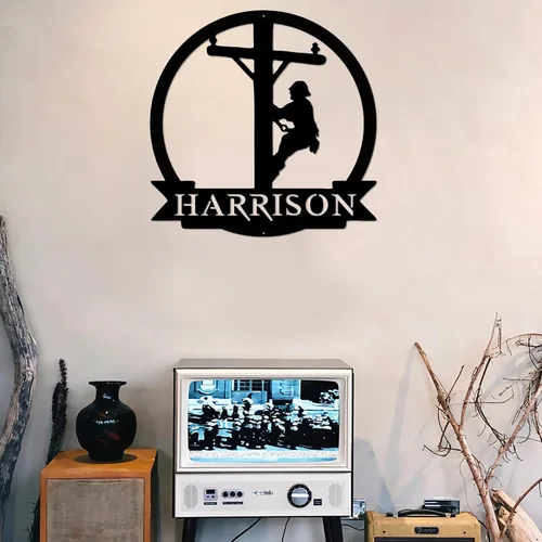 Vista 29 de Letrero de metal personalizado con nombre de camión, semirremolque, arte de pared para valla de garaje, patio, decoración al aire libre, letrero