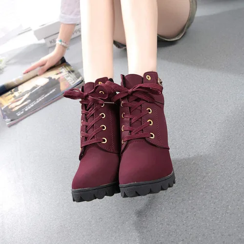 Vista 5 de HINDOLA Botas de tacón alto para mujer, botas de tacón alto con cordones, plataforma con cordones, tacón alto